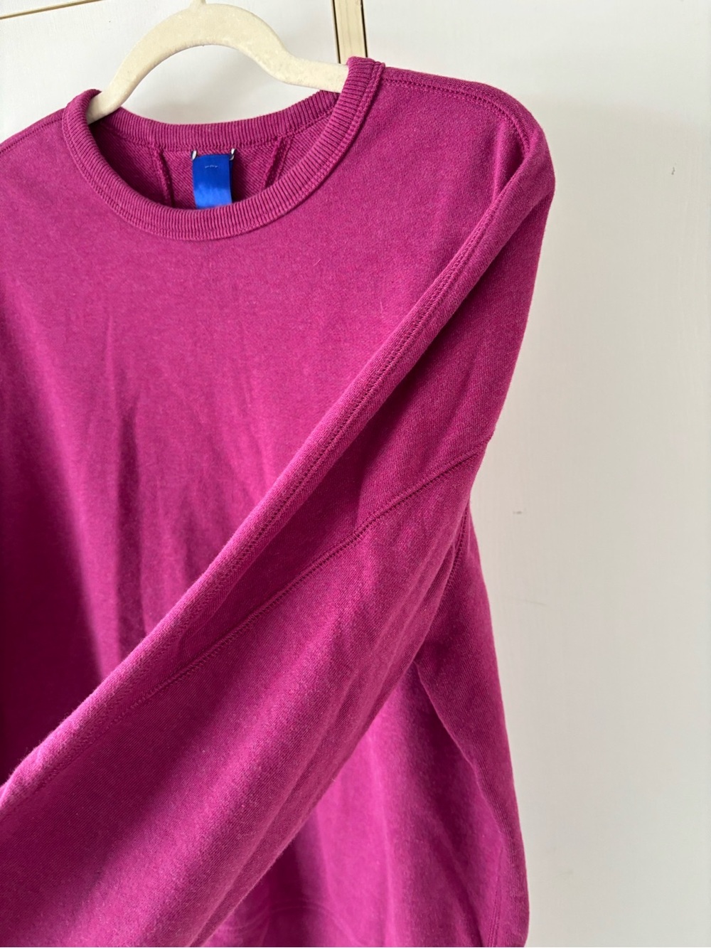 Kit and Ace Pink Crewneck Sweatshirt Zip Pocket Minimalist Small Quiet Luxury - Picture 12 of 12